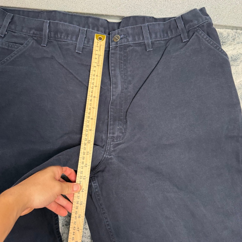 Carhartt B11-MDT Loose Fit Washed Duck Dungaree Pants Navy 46x32 Mens - Picture 3 of 10